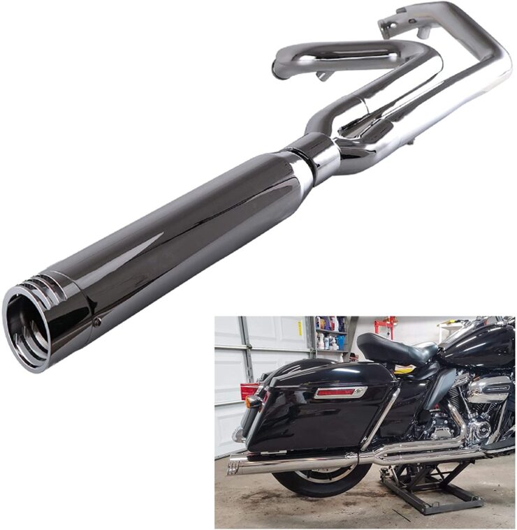 Buy Handmo 2 into 1 Exhaust for Harley Touring 1995-2016 Models, Great  Performance Exhaust Pipes for Harley Davidson, Baffled Gorgeous Roaring  Sound Touring Exhaust Systems by Handmo (Chrome) Online in Turkey.  B08SWTYKL6